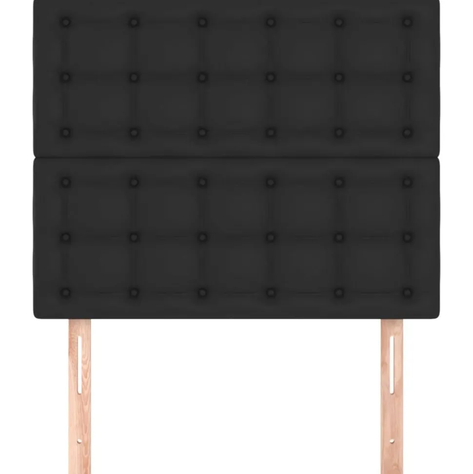 vidaXL Hoofdbord zwart 80x5x118/128 cm kunstleer