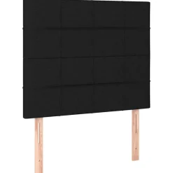 vidaXL Hoofdbord zwart 80x5x118/128 cm stof