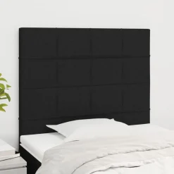 vidaXL Hoofdbord zwart 80x5x118/128 cm stof