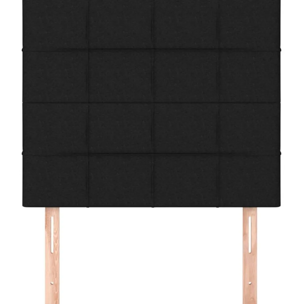 vidaXL Hoofdbord zwart 80x5x118/128 cm stof