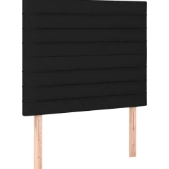 vidaXL Hoofdbord zwart 80x5x118/128 cm stof