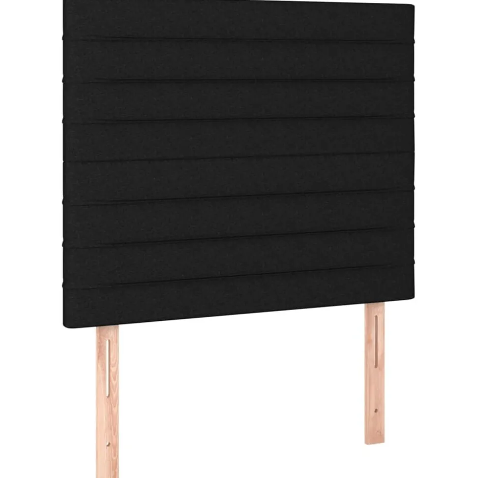 vidaXL Hoofdbord zwart 80x5x118/128 cm stof