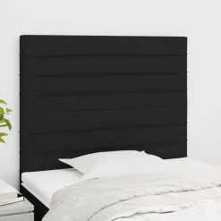 vidaXL Hoofdbord zwart 80x5x118/128 cm stof