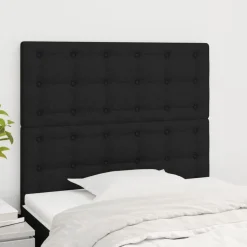 vidaXL Hoofdbord zwart 80x5x118/128 cm stof