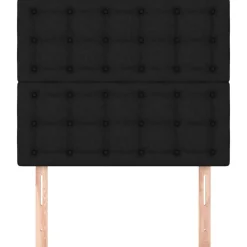 vidaXL Hoofdbord zwart 80x5x118/128 cm stof