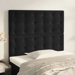 vidaXL Hoofdbord zwart 80x5x118/128 cm fluweel