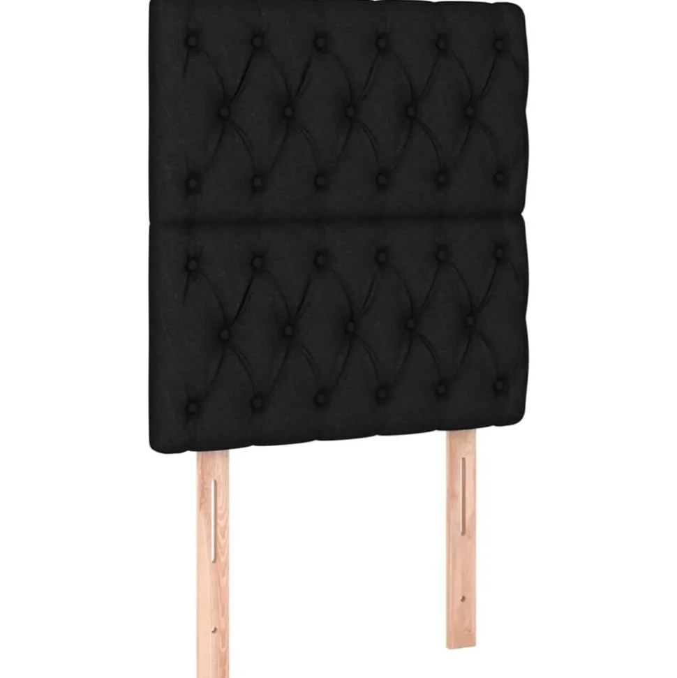 vidaXL Hoofdborden 2 st 80x7x78/88 cm stof zwart
