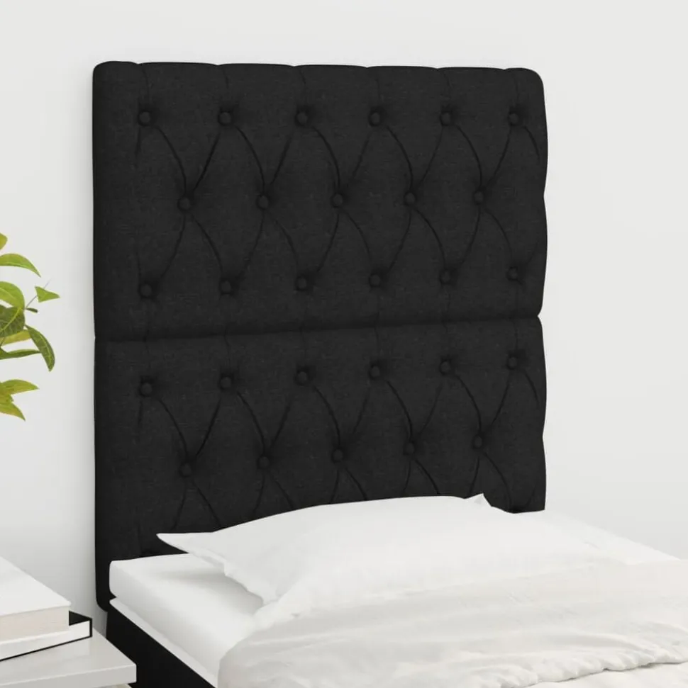 vidaXL Hoofdborden 2 st 80x7x78/88 cm stof zwart