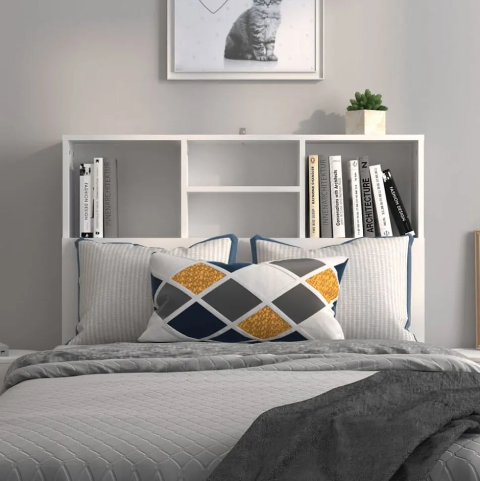 vidaXL Hoofdbordkast 100x19x103,5 cm wit