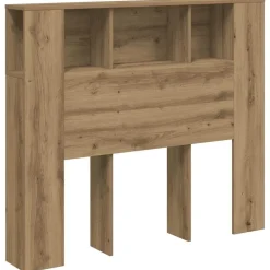 vidaXL Hoofdbordkast 120x19x104,5cm bewerkt hout artisanaal eikenkleur