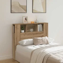 vidaXL Hoofdbordkast 120x19x104,5cm bewerkt hout artisanaal eikenkleur