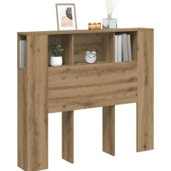vidaXL Hoofdbordkast 120x19x104,5cm bewerkt hout artisanaal eikenkleur