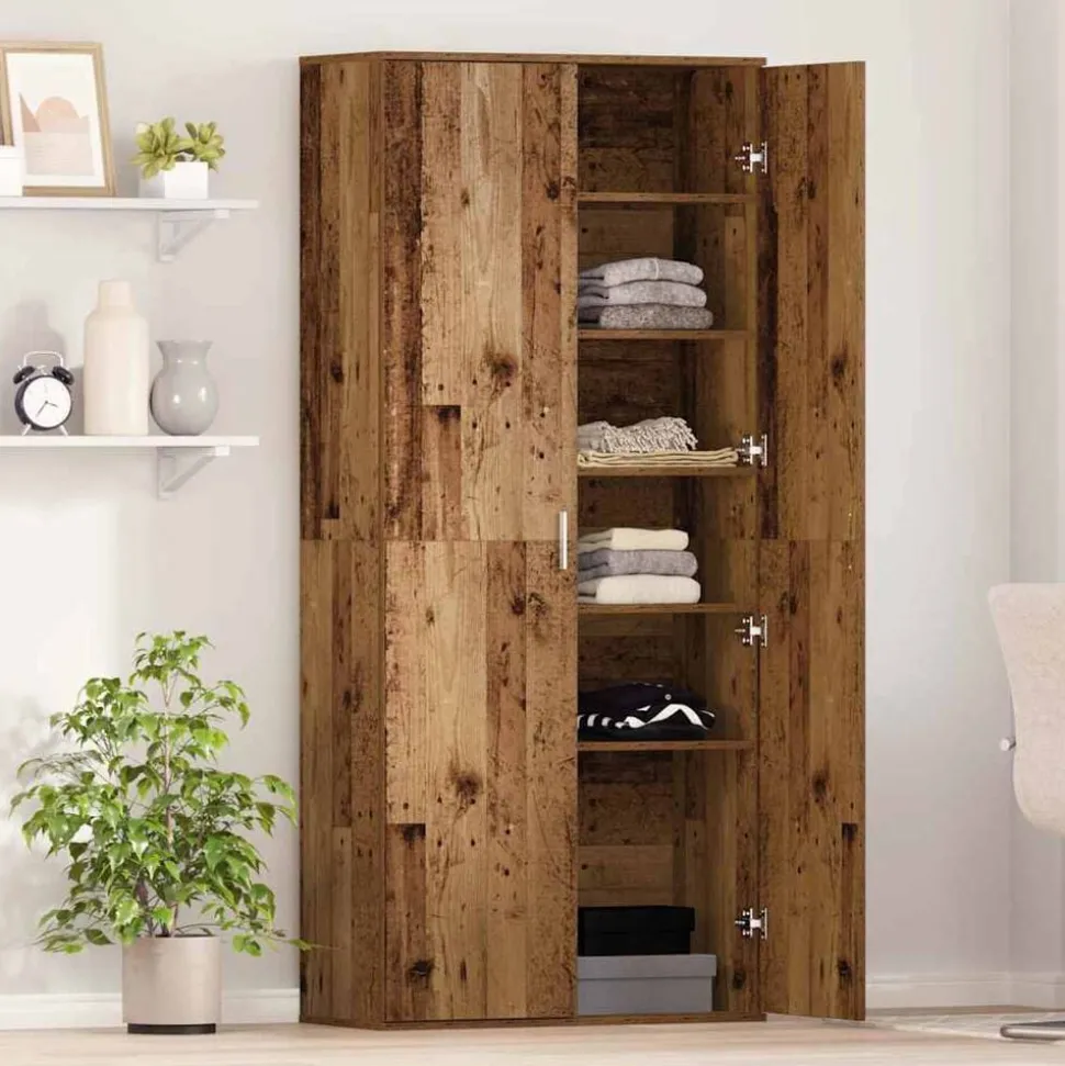vidaXL Hoogboard Oud Hout 80 x 35 x 180 cm Bewerkt hout