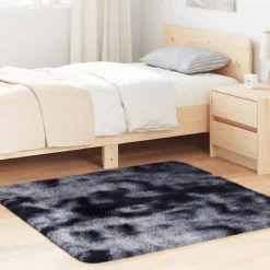vidaXL Hoogpolig vloerkleed NAVARRA 120x120 cm polyester donkergrijs