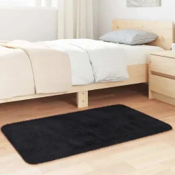 vidaXL Hoogpolig vloerkleed NAVARRA 60x100 cm polyester zwart