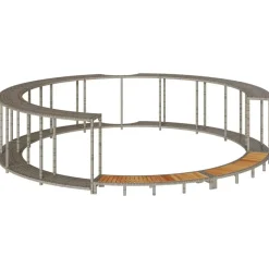vidaXL Hottub ombouw opbergruimte en houten opstapje poly rattan grijs