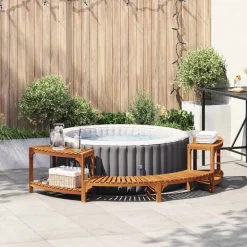 vidaXL Hottub Omgeving Half-Rond Bruin 252 x 112 x 55,5 cm