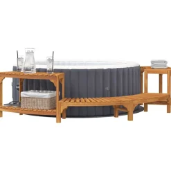 vidaXL Hottub Omgeving Half-Rond Bruin 252 x 112 x 55,5 cm
