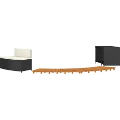 vidaXL Hottub-ombouw poly rattan en massief acaciahout zwart