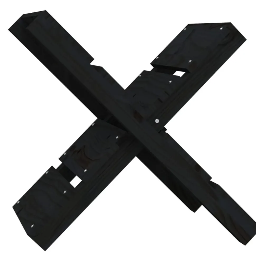 vidaXL Houtblokhouder 47x39,5x48 cm massief grenenhout zwart