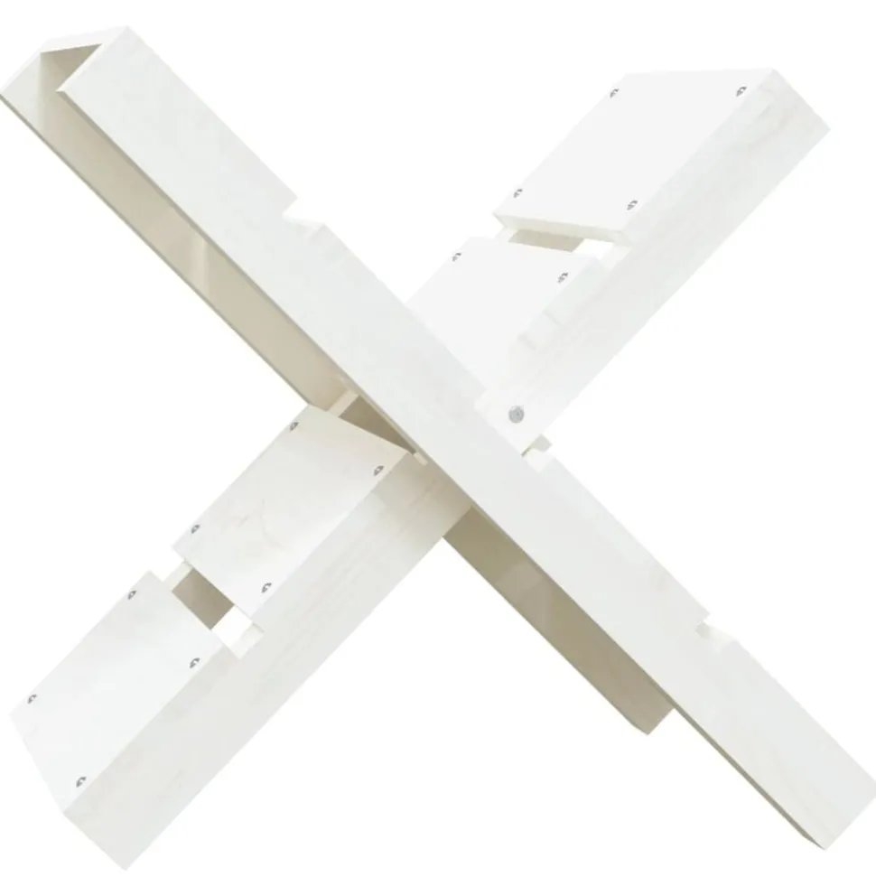 vidaXL Houtblokhouder 47x39,5x48 cm massief grenenhout wit