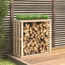 vidaXL Houtblokhouder 108x52x106 cm massief grenenhout