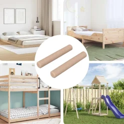 vidaXL Houten Dowels 2 pcs Naturel Ø 6 x 40 mm Massief Hout