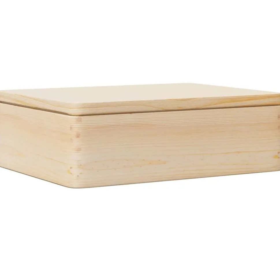 vidaXL Houten kist met deksel 40x30x13 cm massief grenenhout
