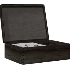 vidaXL Houten kist met deksel 40x30x13 cm massief grenenhout zwart
