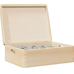vidaXL Houten kist met deksel&handvatten 40x30x13cm massief grenenhout