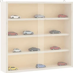 vidaXL Houten verzamelvitrine met deuren 40x8,5x37 cm