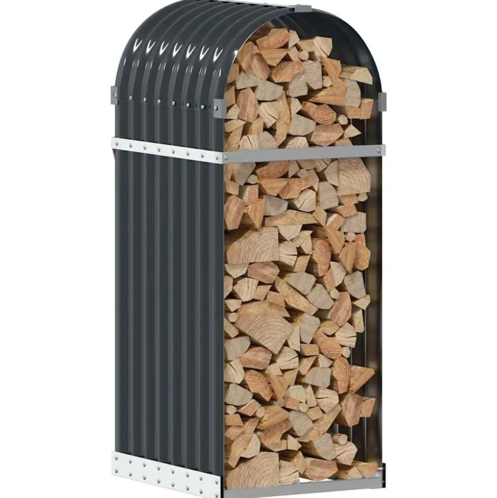 vidaXL Houthouder Antraciet 40x45x100 cm Gegalvaniseerd Staal