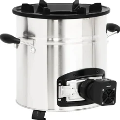 vidaXL Houtkachel met USB-ventilator 35,5x26x28 cm roestvrijstaal