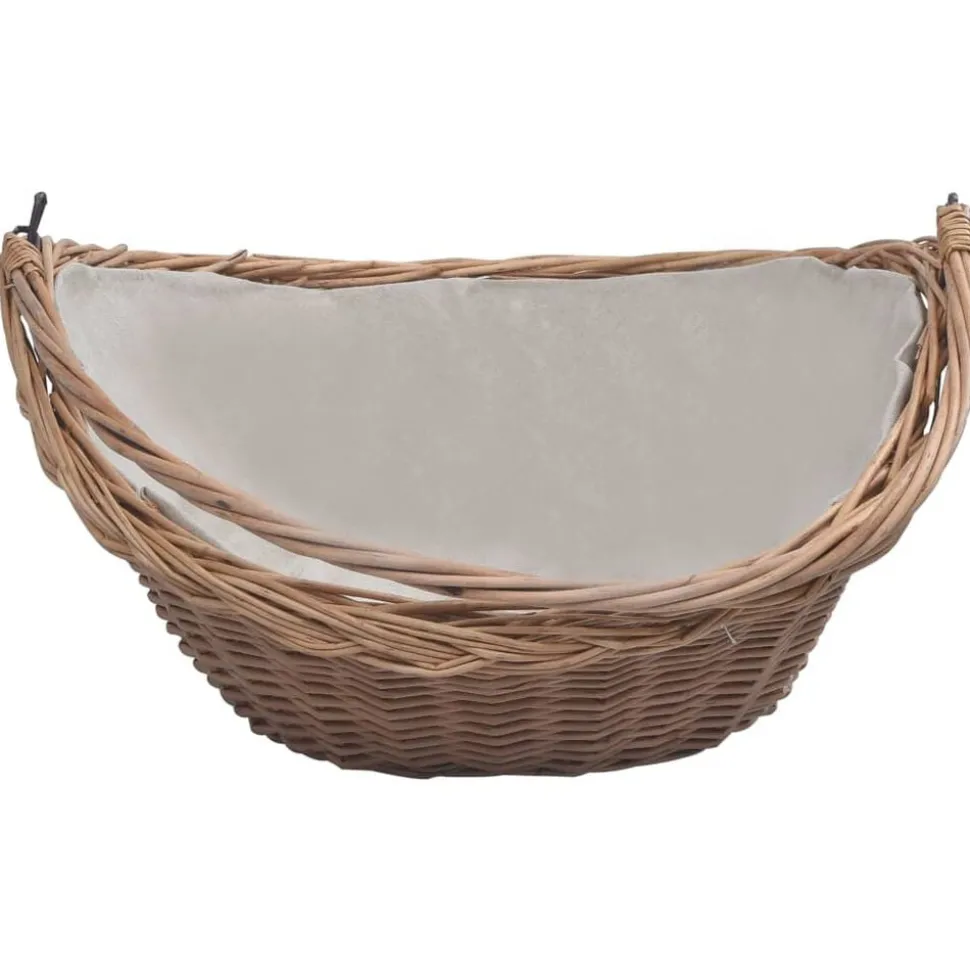 vidaXL Houtmand met handvat 57x46,5x52 cm wilgenhout bruin