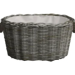 vidaXL Houtmand met handvatten 59x42x28 cm wilgenhout grijs