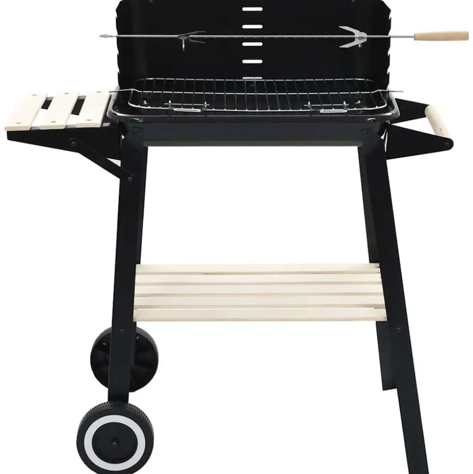 vidaXL Houtskoolbarbecue staand met wieltjes