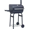 vidaXL Houtskoolbarbecue roker met onderschap zwart