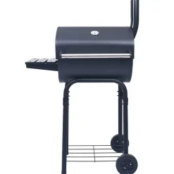 vidaXL Houtskoolbarbecue roker met onderschap zwart