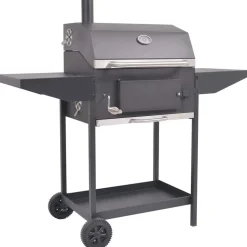 vidaXL Houtskoolbarbecue met onderplank zwart