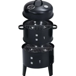 vidaXL Houtskoolroker barbecue-grill 3-in-1 40x80 cm