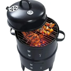 vidaXL Houtskoolroker barbecue-grill 3-in-1 40x80 cm
