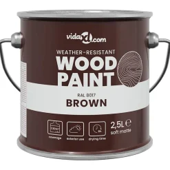 vidaXL Houtverf Bruin 2,5 L Wandprint