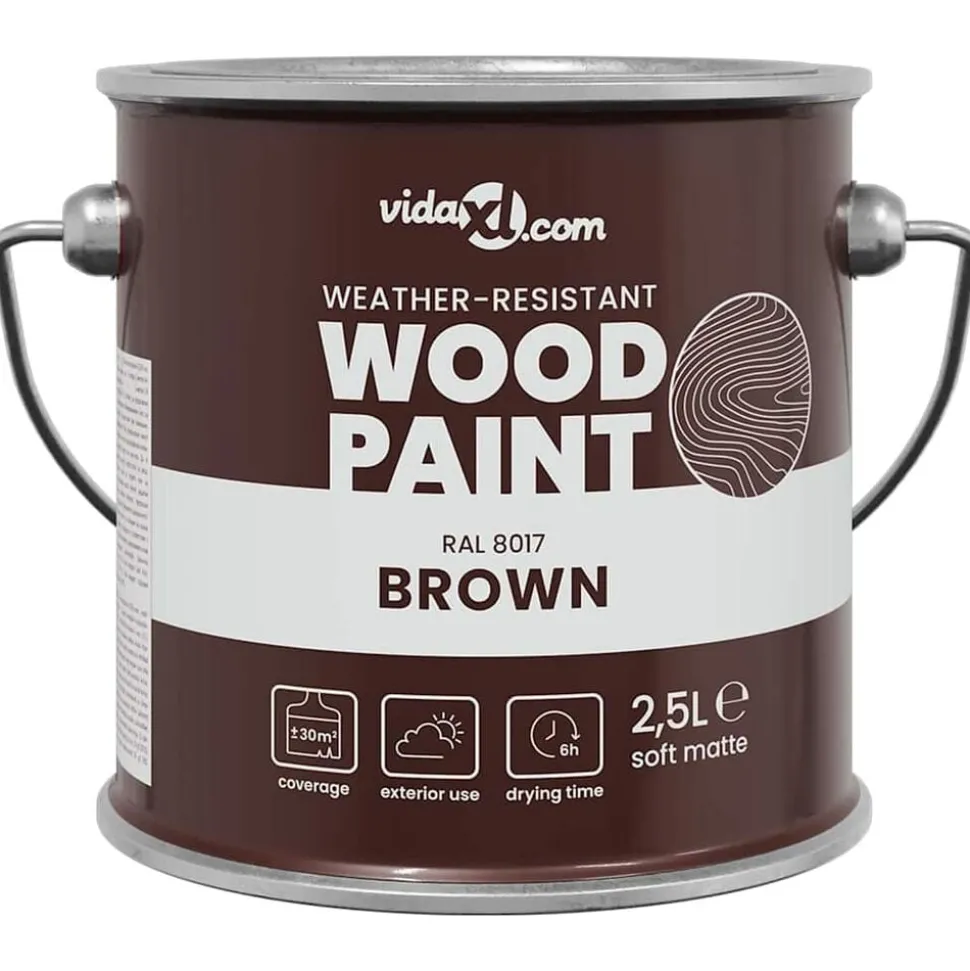 vidaXL Houtverf Bruin 2,5 L Wandprint