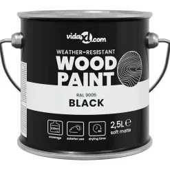 vidaXL Houtverf Zwart 2,5 L Wandprint