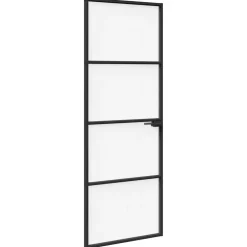 vidaXL Huisdeur 76 x 201,5 x 3,5 cm Aluminium en Gehard Glas