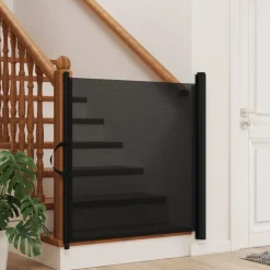 vidaXL Huisdierenhek uittrekbaar 82,5x125 cm zwart