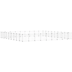 vidaXL Huisdierenkooi met deur 36 panelen 35x35 cm staal zwart