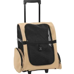 vidaXL Huisdierentrolley 3-in-1 48x32x(57-106) cm oxford stof zandkleurig