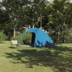 vidaXL Huisje Tent met dak met opslag Blauw 370 x 230 x 185 cm taft