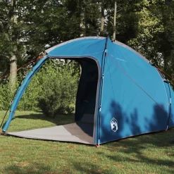 vidaXL Huisje Tent met dak met opslag Blauw 370 x 230 x 185 cm taft